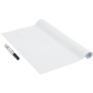 Venilia 53186 Whiteboard folie, schrijfbordfolie, multifunctionele bordfolie, zelfklevend, zonder pen, 45cm x 1,5m…