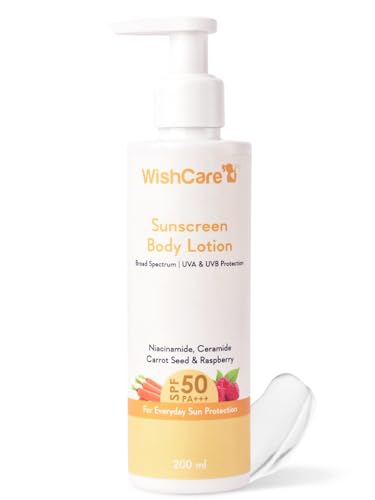 WishCare Sunscreen Body Lotion with SPF 50 PA+++ - Broad Spectrum UVA & UVB Protection, No White...