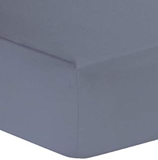 Luxury Plain Dyed Non Iron Polycotton Fitted Sheet 25cm (Grey, Double 137 x 190 + 25cm)