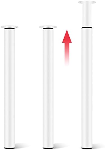 Hibtn 4 Pcs Adjustable Table Legs - Folding Table Leg for Breakfast Bar and Worktop Support Round Tube Height Adjustment 710-1100mm Black