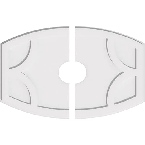 Image of Ekena Millwork CMP32X21KY2-05000 Kailey Architectural Grade PVC Contemporary, Two Piece Urethane Ceiling Medallions 32 inchW x 21 3 /8 inchH x 5 inchID x 17 1 /4 inchC x 1 inchP