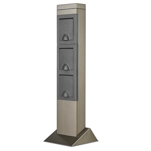 REV Gartensteckdose SteelCraft - Stilvolle Außensteckdose 2-Fach mit Zeitschaltuhr Steckdose aussen IP44 H57 cm Silber
