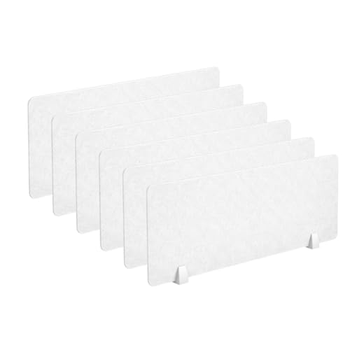 Image of Timber Acoustics Acoustic Desk Divider | Reduce Noise And Visual Distractions | Privacy Panels For Office - Classroom Soundproofing | Table Mounted (16 inch x 24 inch) (White, Set of 6)