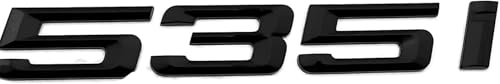 Image of 535i Emblem Decal Car Numbers Letters Decal Plating Badge 3D Metal Style Fit for 535i Accessories Black