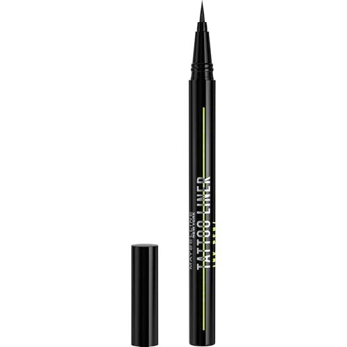 Maybelline New York Eyeliner Liquide Waterproof Anti-Agrafe et Longue Durée Vegan Tattoo Liner Ink #881 Matte Black (Noir) 1ml