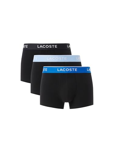 Lacoste Herren Cotton Stretch Logo Trunk 3er Pack Black/Light Blue/Blue (UK, Alpha, XL, Regular, Regular, Black/Light Blue/Blue)