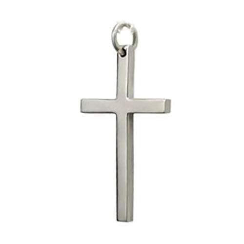 ANAZOZ 925 Sterling Silber Herren Kreuz Halskette Halskette Silber Groß Kette mit Anhänger Kette mit Gravur Dogtag Anhänger für Halskette Herren Silber mit Schwarzem Seil Punk Schmuck für Männer