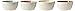 Bitz Lot de 4 bols en faïence bicolore Ø 10 cm Blanc crème/multicolore