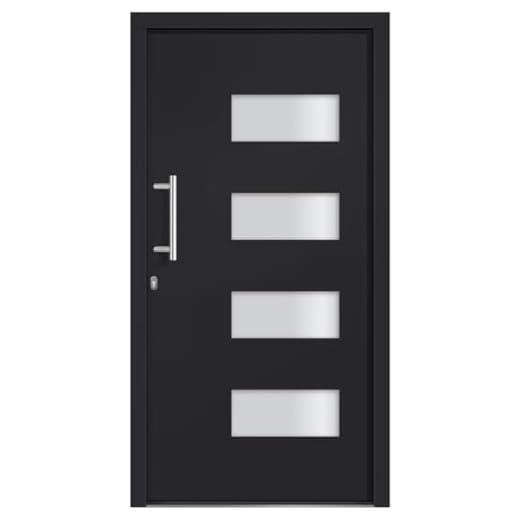 vidaXL Porta d'Ingresso in Alluminio e PVC Antracite 110x210 cm