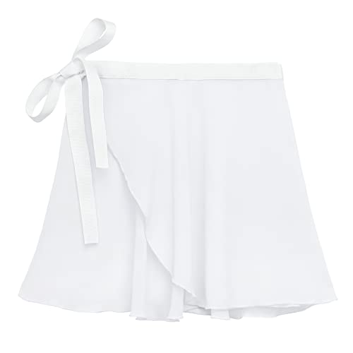 Durio Ballet Wrap Skirt Pull-On Ballet Skirts For Girls Ballet Skirt Toddler Ballerina Dance Skirt Ballet Clothes H White Small #TOP23