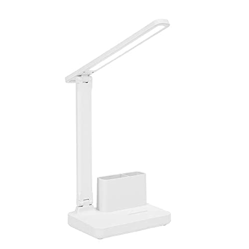Image of LED Night Light Desk Lamp Eye Protection Lamp Flexible Bedside Table Desk Lamp Reading Desk Light with USB Charging Multi-Function Socket (Rotating Lamp with Pen Stand)
