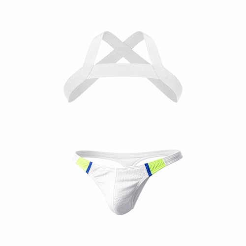 Harnais MATT blanc stretch et string RONAK respirant en pack Barcode Berlin