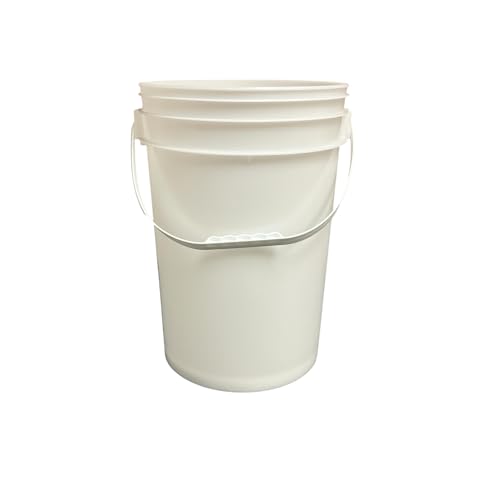 Durable All Purpose Pail - Outdoor 6 Gallon Bucket Without Lid White or Blue 1 pc (White)