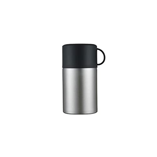 Lebensmittelbehälter, Wärmeflaschen, Lunchbox for Erwachsene, hält Essen warm, Lunchbehälter, Edelstahl, Thermobehälter for Lebensmittel, Vakuum, mit Löffel, for Erwachsene, Schule, Büro, Outdoor(Blac