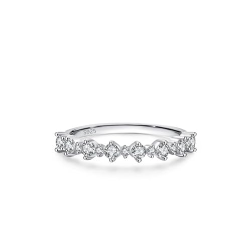 Bague fiançailles argent 925 et zircone ronde éclatante alliance empilable chic