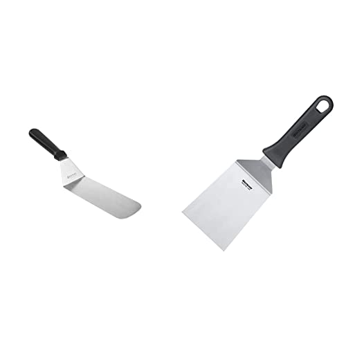 HENDI Wender, flexibel, Hamburgerwender, Klinge: 235mm, 73x380mm & Westmark Profi-Wender/Grill-Spachtel, Gewinkelt, Starr, Geschlossen, Klingenmaß: 9 x 11,5 cm, Länge: 29 cm, Schwarz/Silber
