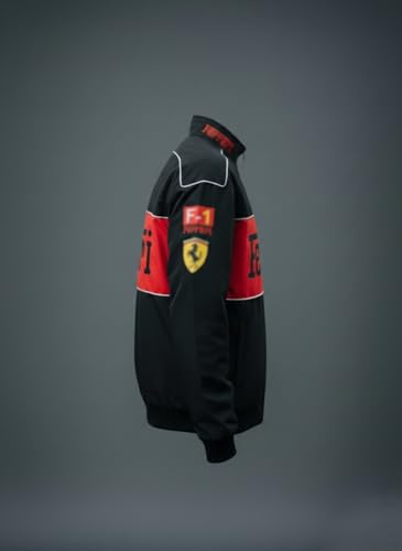 Image of Koverify F1 Jacket /Black & Red Racing Jacket Motorsport Streetwear Zipper Jacket For Unisex