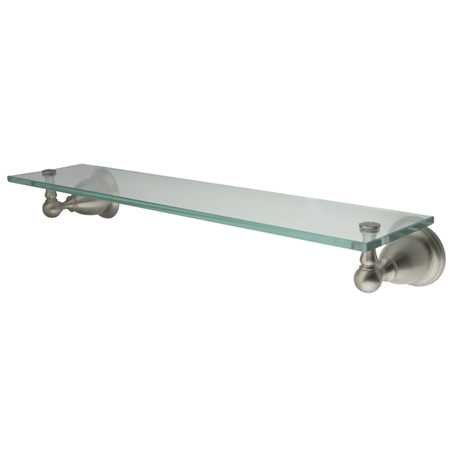 Heritage Cosmetic Glass Shelf Satin Nickel