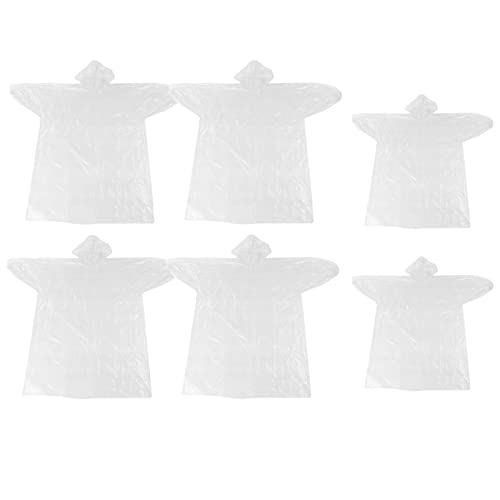BDSHUNBF 6PCS Poncho Pluie, Poncho de Pluie Jetable, Ponchos de Pluie Jetables Imperméables avec Capuche pour GarçOns Filles Festivals, Concerts Homme Femme Cover