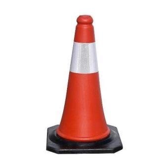 Cono de señalizacion tráfico con base de goma reflectante 50 cms Norma UNE EN 13244 Banda reflectante CLASE II Cover