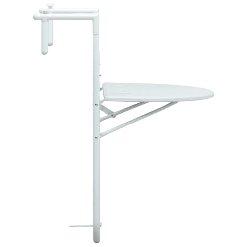 Table de balcon pliable plastique aspect rotin anti UV meuble extérieur petit espace