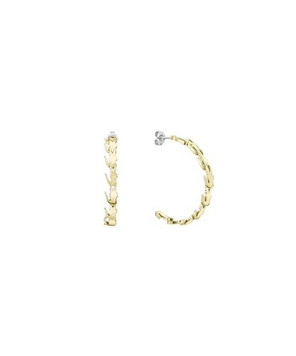 Lacoste Boucles d'Oreilles Créoles pour Femme Collection CROCODILE en Or Jaune avec des Crocodiles - 2040518