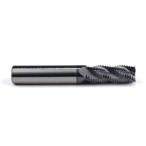 Image of Roughing End Mill JESTUOUS Carbide Square Nose 4 Flute Fine Tooth Bit 1 /2 inch Shank Dia. 1-1 /4 inch Flute Length for Milling Metal Steels,1 Piece