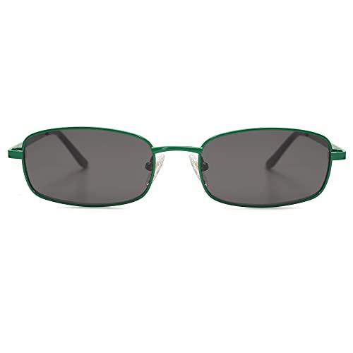 Image of SOJOS Trendy Rectangle Sunglasses Womens Mens, Retro 80s 90s Y2k Chic Narrow Thin Skinny Sunnies SJ1187 | Retro 80s 90s 2000s Chic Narrow Thin Skinny Frame UV400 Protection Lenses