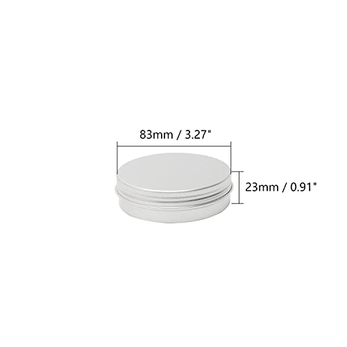 Image of Othmro 6Pcs 3.4oz Metal Round Tins Aluminum Tin Cans Jar Refillable Containers 100ml Tin Cans Tin Container Bottle with Screw Lid for Salve Spices Lip Balm Tea Candies Silver 83x23mm