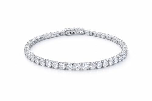 Bracelet de tennis en argent sterling 925 et oxydes de zirconium fins
