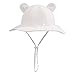 XIAOHAWANG Cappello da Sole con Orsacchiotto e Orsacchiotto per Bambini, Estivo, per Bambini (Bianco, 3-6mesi, 3_Months)