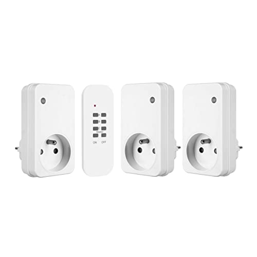 Smartwares Kit domotique de contrôle de l'éclairage 3 Prises et 1 télécommande - pour éclairages et appareils électriques jusqu'à 1 000 W - Prises françaises Cover