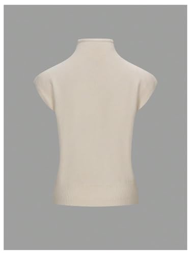 Image of GORGLITTER Women's Mock Neck Sweater Tank Cap Sleeve Knit Top Trendy Dressy Casual Sweaters Vest
