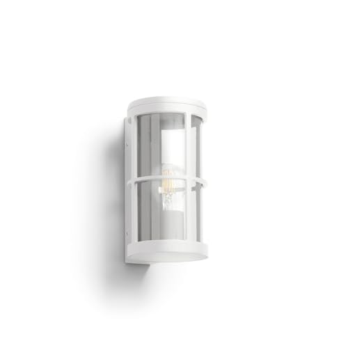 Applique murale LUG IP54 E27 18W blanche avec diffuseur pour terrasse
