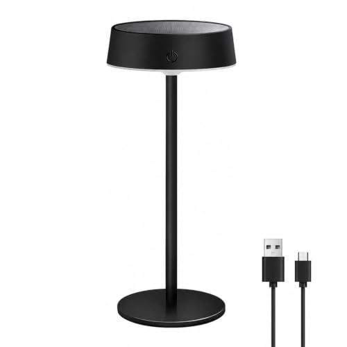 Image of NYRWANA Solar Rechargeable LED Table Lamp | 1800mAh | Solar & USB Charging, Stepless Dimming, Touch Control, 3 Color Modes, Portable Desk Lamp for Bedroom, Living Room & Home Decor