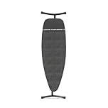 Brabantia Ironing Board D, 135x45cm - Denim Black | 100% Fairtrade Cotton | XL Ironing Board & Wide Surface | Heat Resistant Zone for Steam Generators | Foldable Iron Table & Sit-Down Use