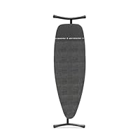Brabantia Ironing Board D, 135x45cm - Denim Black | 100% Fairtrade Cotton | XL Ironing Board & Wide Surface | Heat Resistant Zone for Steam Generators | Foldable Iron Table & Sit-Down Use