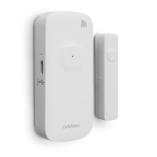 AVIDSEN Home Sensor Window, Smarter Tür -Fensterkontakt, offene Fenster-/Tür-Erkennung, WLAN Verbindung mit dem Router, Smartphone App, ohne Abonnement, Push-Benachrichtigung, Akku-Betrieb