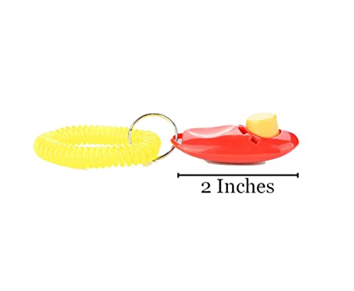 Sungrow Parrot & Chicken Training Clickers With Yellow Wrist Strap, Train Free Range Chicken To Return To Coop At Night, Pet Bird Clickers Training Kit For Cats Puppy Horses Behavioral Training, 7 Pcs #TOP2