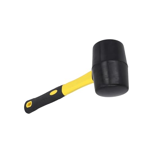 Hardy Universal 2K Rubber Mallet 2-Component Handle with Non-Slip Coating Work Comfort Safety Contoured Precise Solid Colour Black 65 mm