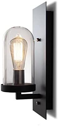 アメリカンシンプルなLEDウォールランプヨーロッパのレトロな鉄ガラスウォールランプキッチンバルコニー廊下レストラン照明器具、モダンな