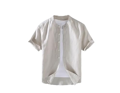 Chemise homme manches courtes pour terrasses d'été et soirées casual en look kaki chic