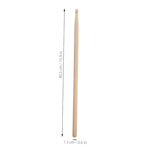 12 pares de baquetas de madera de arce 5A con punta redonda para jazz y práctica de banda, baquetas de madera con agarre suave adecuadas para jóvenes y lecciones de música miniatura 2