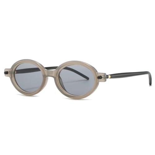 Lunettes de soleil ovales évitant l'éblouissement avec verres vintage bicolores pour femme