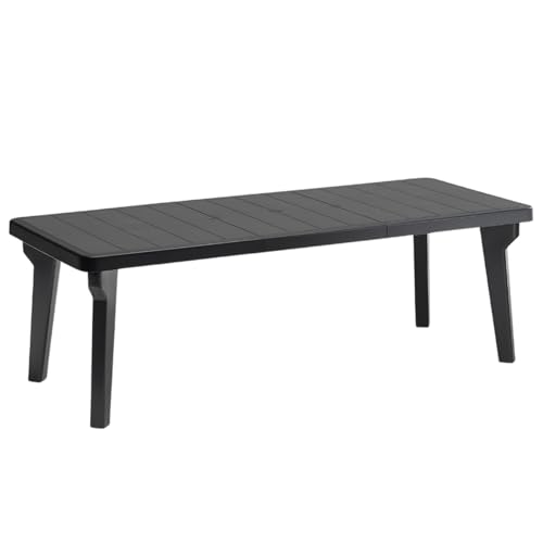 Tomaino   Mesa de jardín extensible de plástico Berg160/220 x 90 x 74h cm   Mesa de exterior con extensión (new antracita)