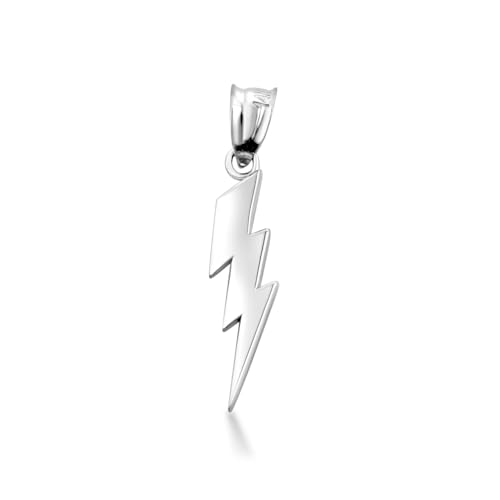 .925 Sterling Silver Thunderbolt Lightning Bolt Charm Pendant