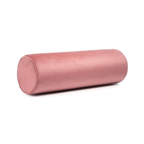 Image of Wakefit Firm Bolster Pillow | Pack of 1 | 23x8 Inch | Firm Foam & Removable Velvet Fabric | Machine Washable Cover | for Bed, Sofa & Diwan | Pink
