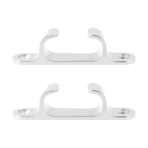 YINETTECH 2Pcs 4inch Stainless Steel 316 Straight Fairlead Bow Wheel Chock Sailing Line Cleat for Marine