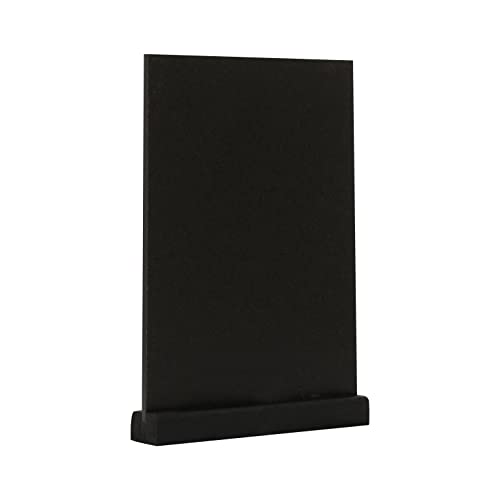 EUROPEL Présentoir de Table Style Ardoise A4 Vertical, Pied en Bois de pin, Finition noire, pour marqueur à Base d'eau, présentation Recto-Verso, pour...