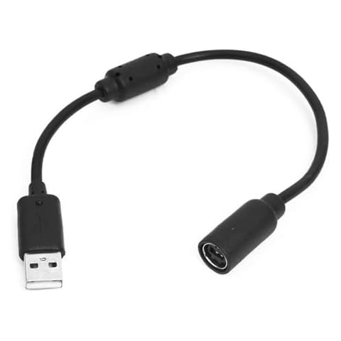 Labriciyon 1Pc Black USB Breakaway,Accessories,PC Cable Cord Adapter,Converter for Xbox 360 Controller,Xbox 360 Cables Cover